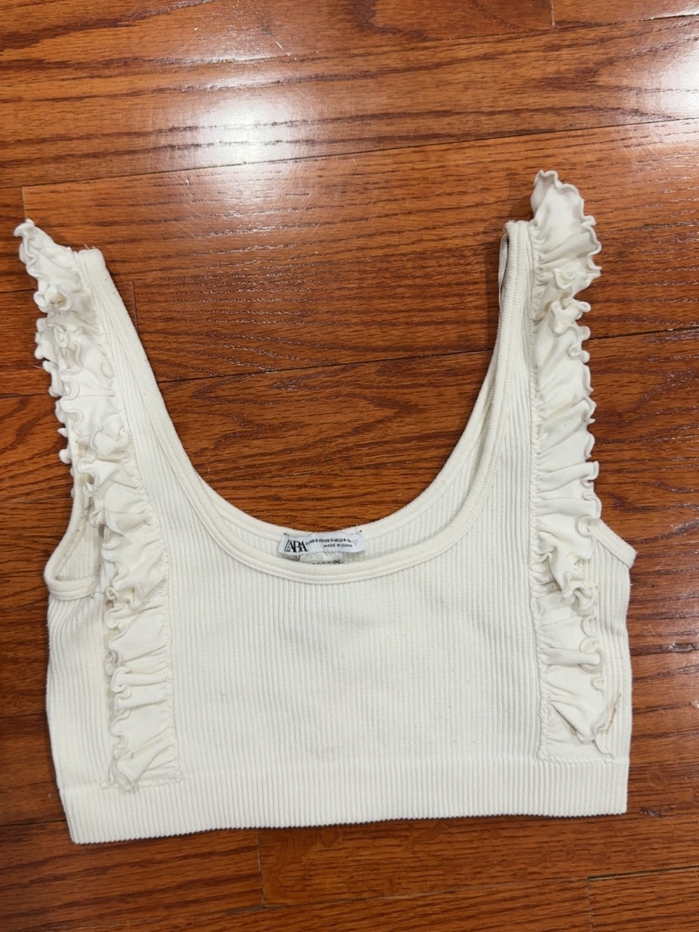 Zara white crop top